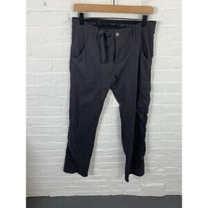 Prana Women's Straight Leg Hiking Pants Belted Stretch Nylon Gray Size 30